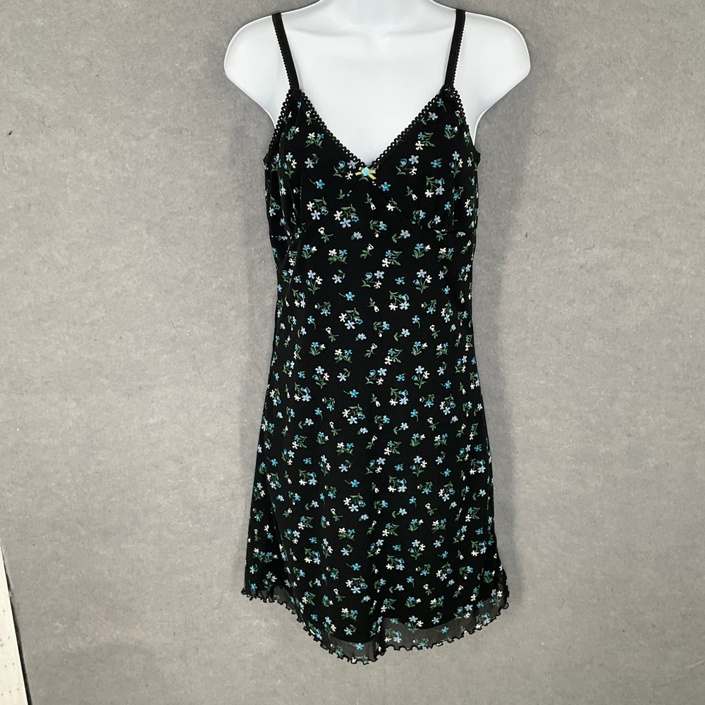 Boutique Europa‎ Dress Womens 8 Dark Floral Mini Babydoll Vintage Y2K Whimsigoth